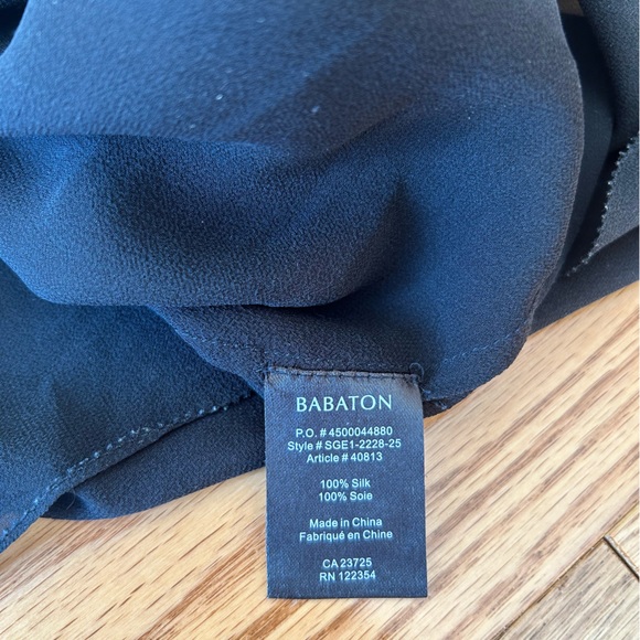 Aritzia Babaton Ainsley 100% Silk Blouse Black - Picture 5 of 5